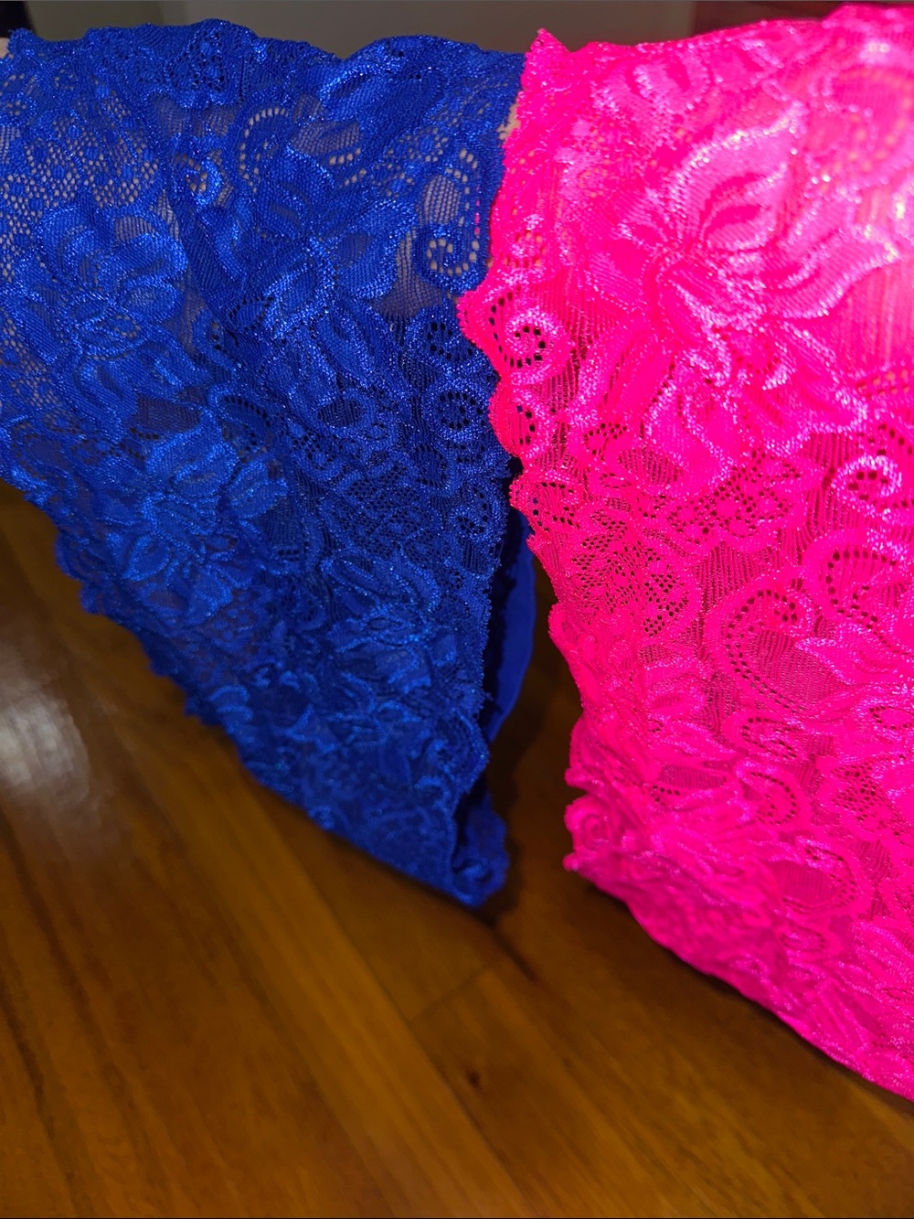 2 Lace Bandeau Set - Royal Blue & Hot Pink